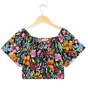 ❤️ BLUKIDS Floral Girls Multicolor Crop Top Size 12
